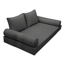 Model-1 AD003 Queen Size 5PC Pipe Trim Outdoor Daybed Mattress Cushion Bolster Pillow Complete Set