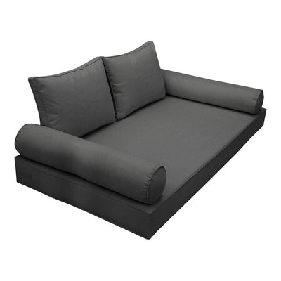 Model-1 AD003 Twin Size 5PC Pipe Trim Outdoor Daybed Mattress Cushion Bolster Pillow Complete Set