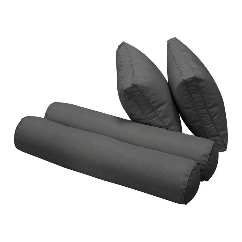 Model-1 AD003 Twin Size 5PC Pipe Trim Outdoor Daybed Mattress Cushion Bolster Pillow Complete Set