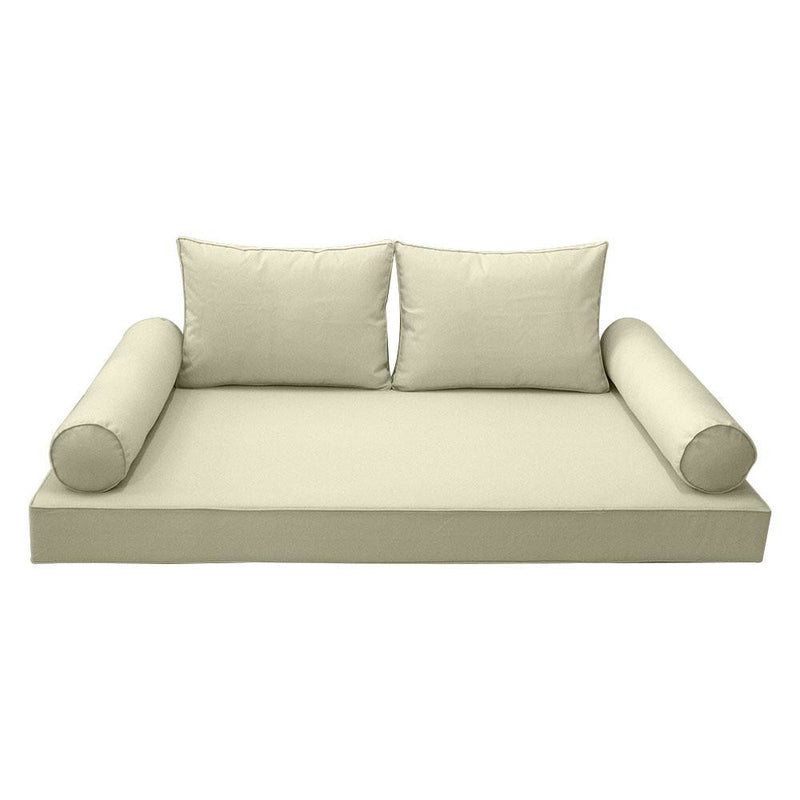 Model-1 AD005 Twin Size 5PC Pipe Trim Outdoor Daybed Mattress Cushion Bolster Pillow Complete Set