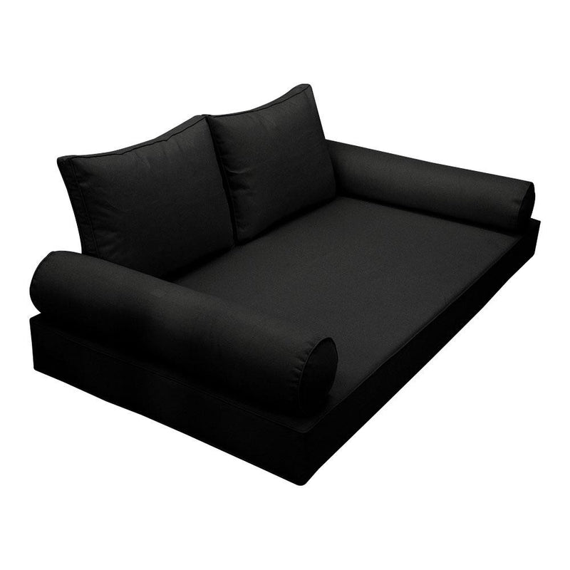 Model-1 AD109 Twin-XL Size 5PC Pipe Trim Outdoor Daybed Mattress Cushion Bolster Pillow Complete Set