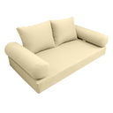 Model-1 AD103 Queen Size 5PC Knife Edge Outdoor Daybed Mattress Bolster Pillow Fitted Sheet Cover Only
