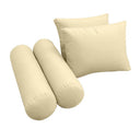 Model-1 AD103 Queen Size 5PC Knife Edge Outdoor Daybed Mattress Bolster Pillow Fitted Sheet Cover Only