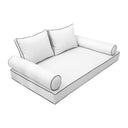 Model-1 AD106 Crib Size 5PC Contrast Pipe Outdoor Daybed Mattress Cushion Bolster Pillow Complete Set