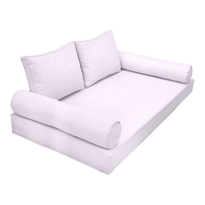 Model-1 AD107 Queen Size 5PC Pipe Outdoor Daybed Mattress Cushion Bolster Pillow Complete Set
