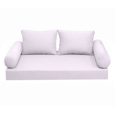 Model-1 AD107 Twin Size 5PC Knife Edge Outdoor Daybed Mattress Cushion Bolster Pillow Complete Set