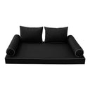 Model-1 AD109 Crib Size 5PC Contrast Pipe Outdoor Daybed Mattress Cushion Bolster Pillow Complete Set