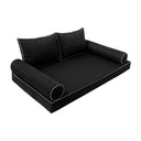Model-1 AD109 Crib Size 5PC Contrast Pipe Outdoor Daybed Mattress Cushion Bolster Pillow Complete Set