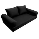 Model-1 AD109 Queen Size 5PC Knife Edge Outdoor Daybed Mattress Cushion Bolster Pillow Complete Set