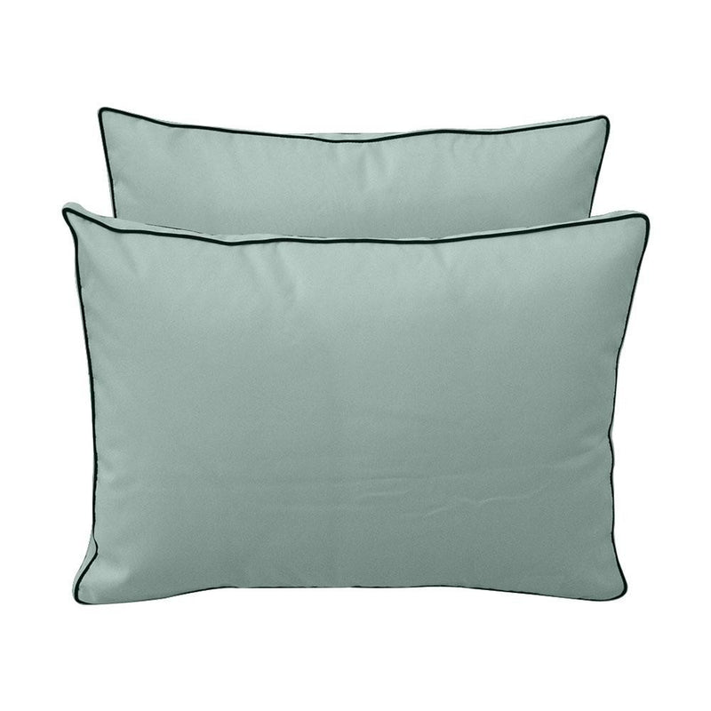 Model-1 - AD002 Crib Contrast Pipe Trim Bolster & Back Pillow Cushion Outdoor SLIP COVER ONLY