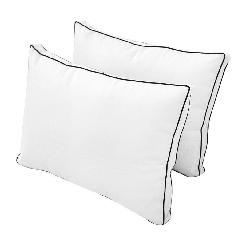 Model-1 - AD106 Crib Contrast Pipe Trim Bolster & Back Pillow Cushion Outdoor SLIP COVER ONLY
