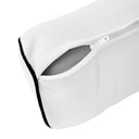 Model-1 - AD106 Crib Contrast Pipe Trim Bolster & Back Pillow Cushion Outdoor SLIP COVER ONLY