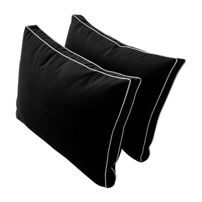 Model-1 - AD109 Crib Contrast Pipe Trim Bolster & Back Pillow Cushion Outdoor SLIP COVER ONLY