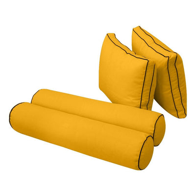 Model-1 - AD108 Full Contrast Pipe Trim Bolster & Back Pillow Cushion Outdoor SLIP COVER ONLY