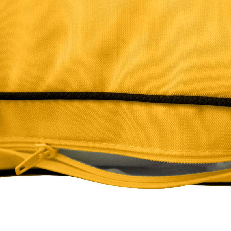 Model-1 - AD108 Full Contrast Pipe Trim Bolster & Back Pillow Cushion Outdoor SLIP COVER ONLY