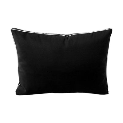 Model-1 - AD109 Full Contrast Pipe Trim Bolster & Back Pillow Cushion Outdoor SLIP COVER ONLY