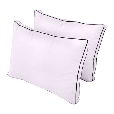 Model-1 - AD107 Queen Contrast Pipe Trim Bolster & Back Pillow Cushion Outdoor SLIP COVER ONLY