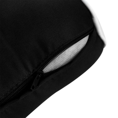 Model-1 - AD109 Queen Contrast Pipe Trim Bolster & Back Pillow Cushion Outdoor SLIP COVER ONLY