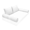 Model-1 - AD106 Crib Pipe Trim Bolster & Back Pillow Cushion Outdoor SLIP COVER ONLY