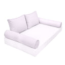 Model-1 - AD107 Crib Pipe Trim Bolster & Back Pillow Cushion Outdoor SLIP COVER ONLY