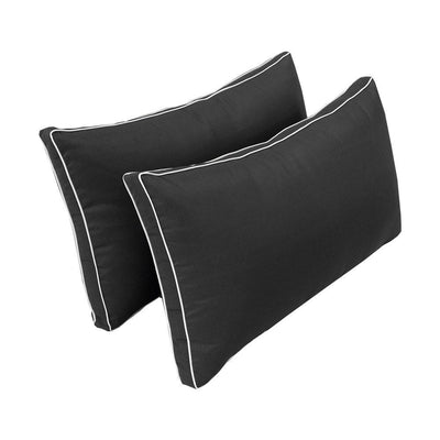 Model-2 -  AD003 Twin Contrast Pipe Trim Bolster & Back Pillow Cushion Outdoor SLIP COVER ONLY
