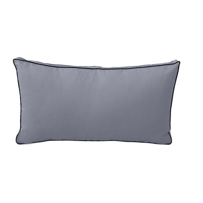 Model-2 - AD001 Queen Contrast Pipe Trim Bolster & Back Pillow Cushion Outdoor SLIP COVER ONLY