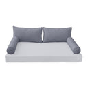Model-2 - AD001 Queen Pipe Trim Bolster & Back Pillow Cushion Outdoor SLIP COVER ONLY