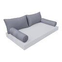 Model-2 - AD001 Queen Pipe Trim Bolster & Back Pillow Cushion Outdoor SLIP COVER ONLY