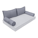 Model-2 - AD001 Twin Contrast Pipe Trim Bolster & Back Pillow Cushion Outdoor SLIP COVER ONLY