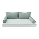 Model-2 - AD002 Twin Contrast Pipe Trim Bolster & Back Pillow Cushion Outdoor SLIP COVER ONLY