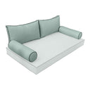 Model-2 - AD002 Twin Contrast Pipe Trim Bolster & Back Pillow Cushion Outdoor SLIP COVER ONLY