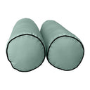 Model-2 - AD002 Twin Contrast Pipe Trim Bolster & Back Pillow Cushion Outdoor SLIP COVER ONLY