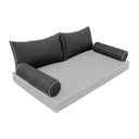 Model-2 - AD003 Crib Contrast Pipe Trim Bolster & Back Pillow Cushion Outdoor SLIP COVER ONLY