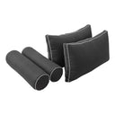 Model-2 - AD003 Crib Contrast Pipe Trim Bolster & Back Pillow Cushion Outdoor SLIP COVER ONLY