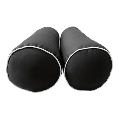 Model-2 - AD003 Full Contrast Pipe Trim Bolster & Back Pillow Cushion Outdoor SLIP COVER ONLY