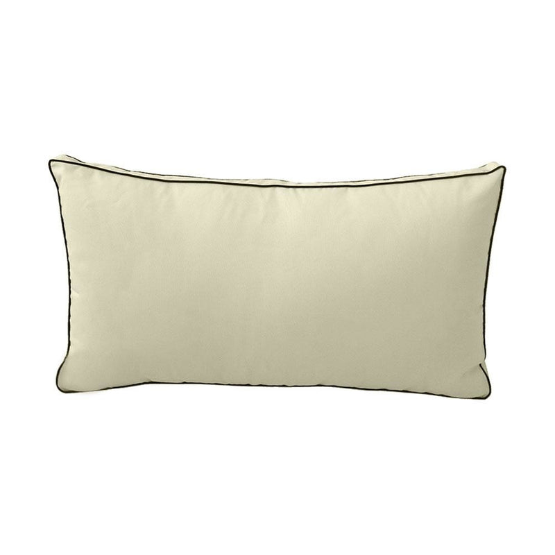 Model-2 - AD005 Full Contrast Pipe Trim Bolster & Back Pillow Cushion Outdoor SLIP COVER ONLY