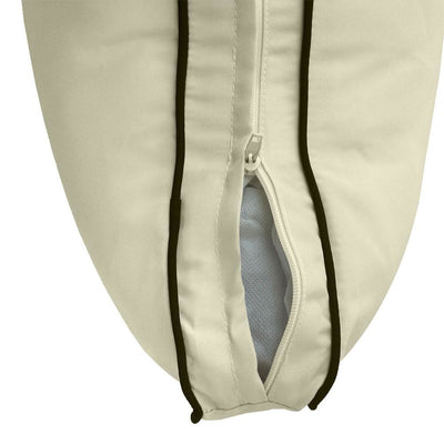 Model-2 - AD005 Full Contrast Pipe Trim Bolster & Back Pillow Cushion Outdoor SLIP COVER ONLY