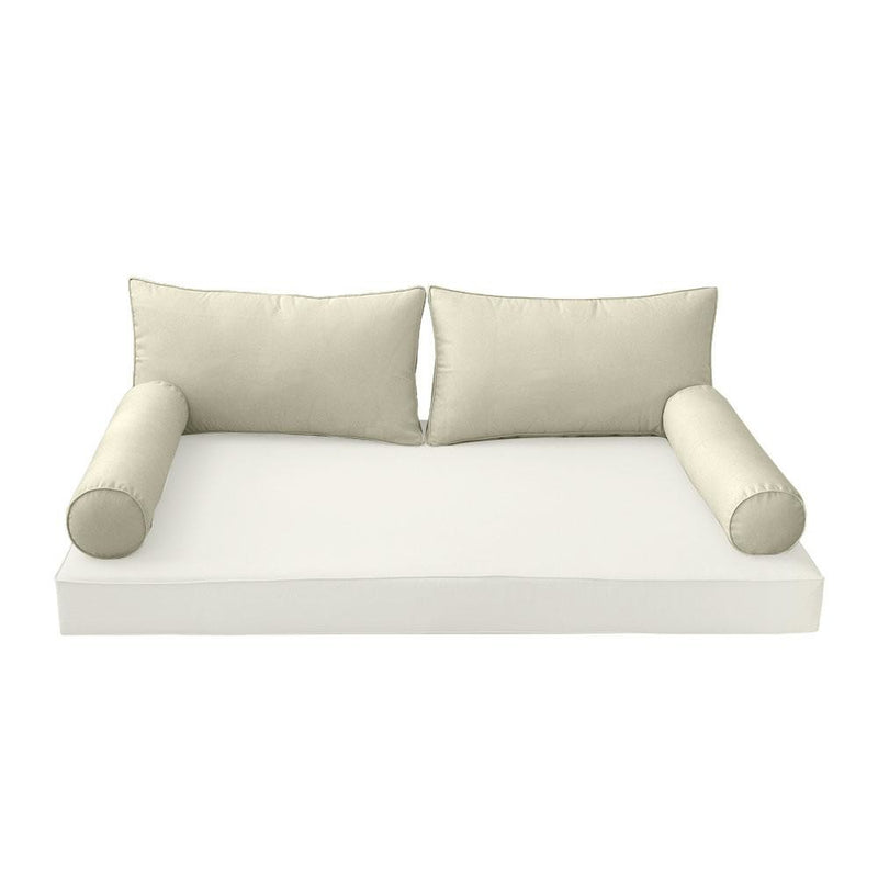 Model-2 - AD005 Full Pipe Trim Bolster & Back Pillow Cushion Outdoor SLIP COVER ONLY