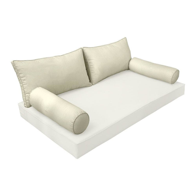 Model-2 - AD005 Full Pipe Trim Bolster & Back Pillow Cushion Outdoor SLIP COVER ONLY