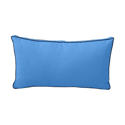 Model-2 - AD102 Twin Contrast Pipe Trim Bolster & Back Pillow Cushion Outdoor SLIP COVER ONLY