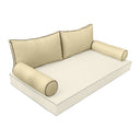 Model-2 - AD103 Crib Contrast Pipe Trim Bolster & Back Pillow Cushion Outdoor SLIP COVER ONLY