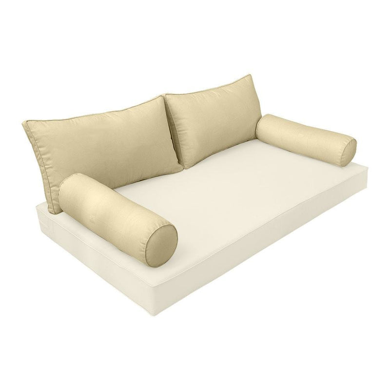Model-2 - AD103 Full Pipe Trim Bolster & Back Pillow Cushion Outdoor SLIP COVER ONLY