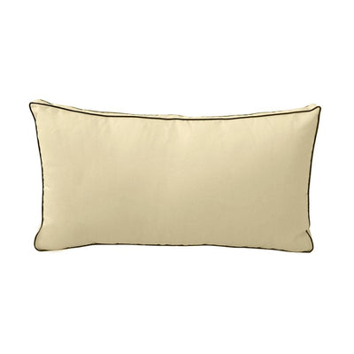 Model-2 - AD103 Queen Contrast Pipe Trim Bolster & Back Pillow Cushion Outdoor SLIP COVER ONLY