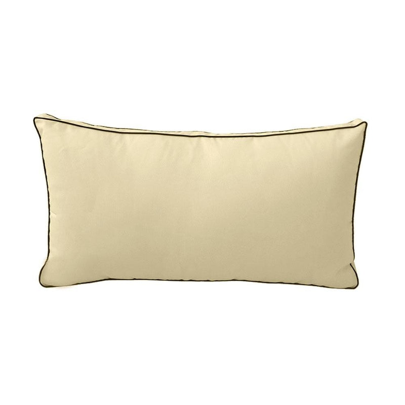 Model-2 - AD103 Twin Contrast Pipe Trim Bolster & Back Pillow Cushion Outdoor SLIP COVER ONLY