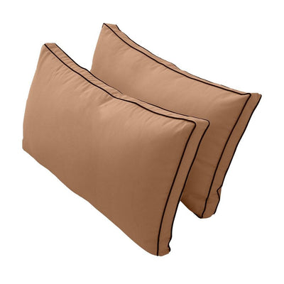 Model-2 - AD104 Full Contrast Pipe Trim Bolster & Back Pillow Cushion Outdoor SLIP COVER ONLY