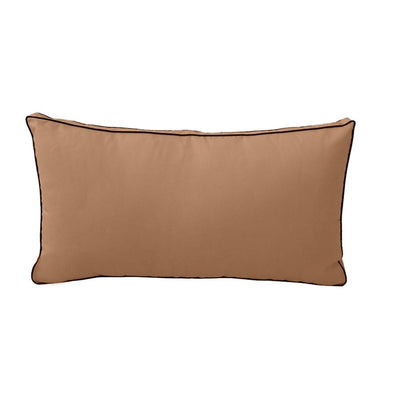 Model-2 - AD104 Queen Contrast Pipe Trim Bolster & Back Pillow Cushion Outdoor SLIP COVER ONLY