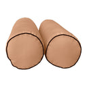 Model-2 - AD104 Queen Contrast Pipe Trim Bolster & Back Pillow Cushion Outdoor SLIP COVER ONLY