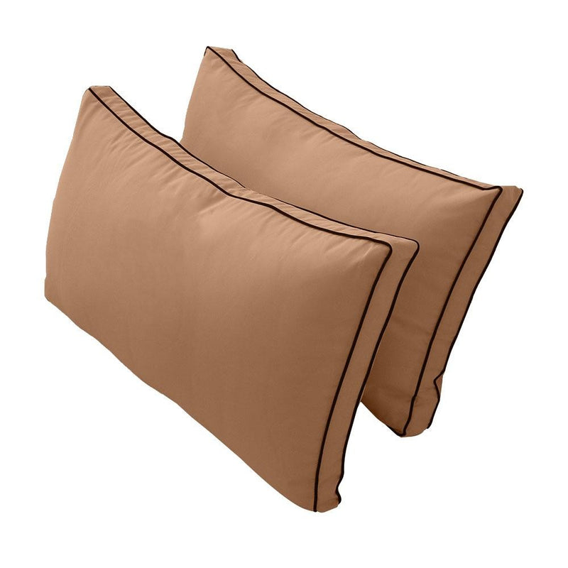 Model-2 - AD104 Twin Contrast Pipe Trim Bolster & Back Pillow Cushion Outdoor SLIP COVER ONLY