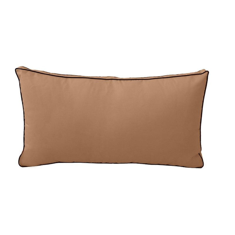 Model-2 - AD104 Twin Contrast Pipe Trim Bolster & Back Pillow Cushion Outdoor SLIP COVER ONLY