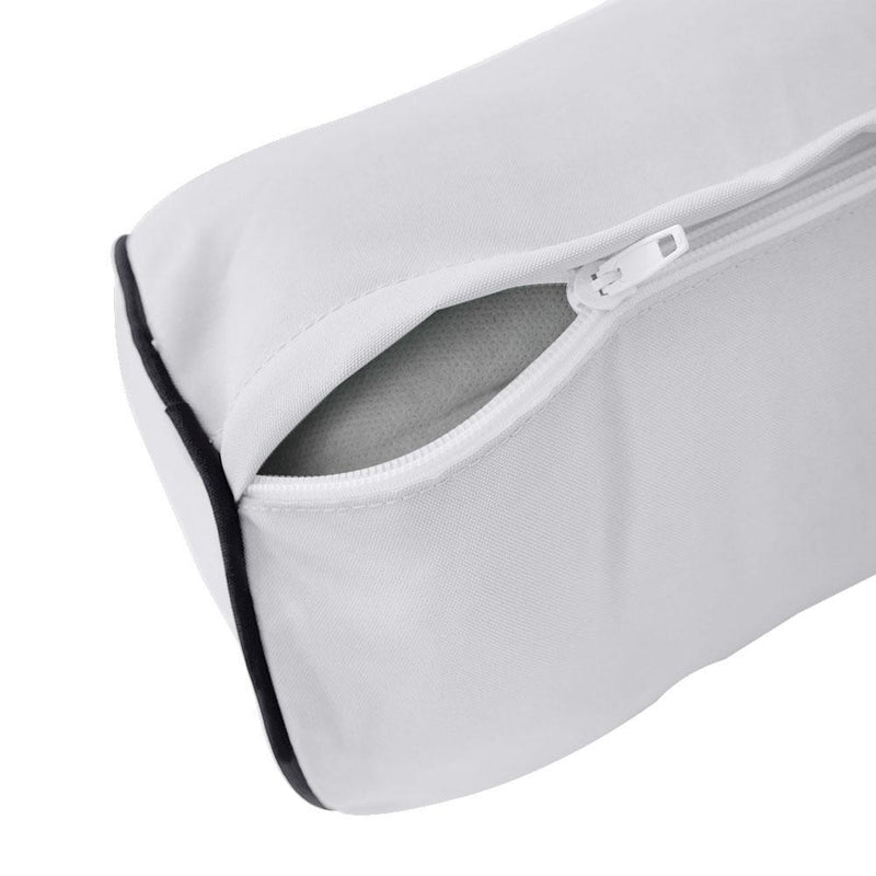 Model-2 - AD105 Full Contrast Pipe Trim Bolster & Back Pillow Cushion Outdoor SLIP COVER ONLY